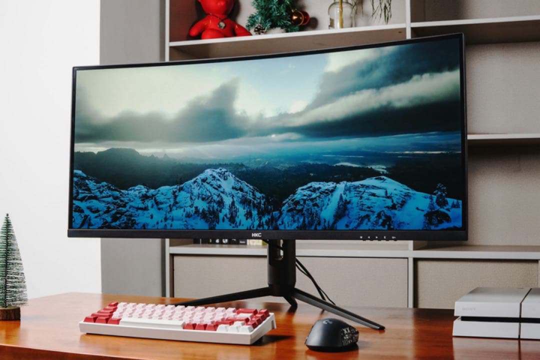 HKC 曲面 モニター ディスプレイ 34インチ TG34C3U