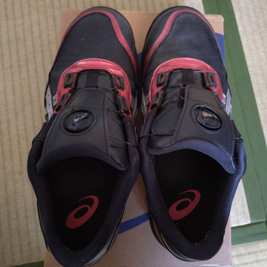 CP306 限定　ブラックXレッドメタリックxシルバー　アシックス　安全靴