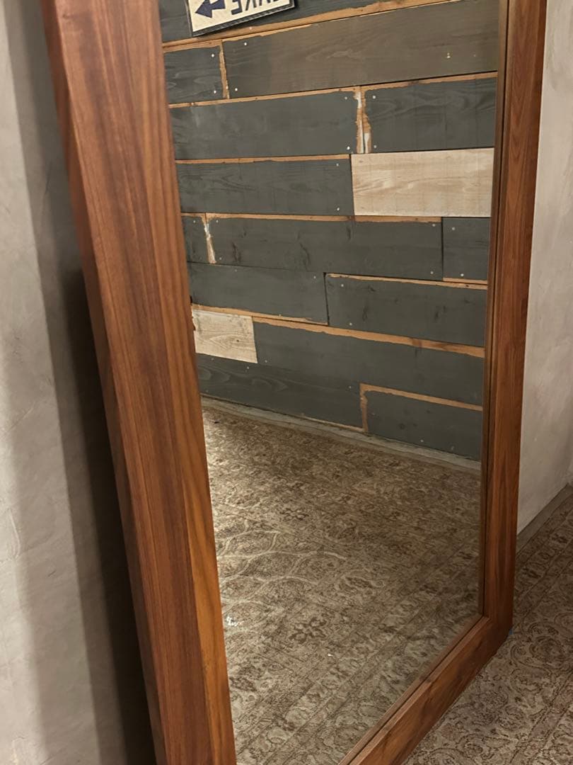 【Momo】鏡　姿見　ミラー　ウォルナット　立て掛け　大きい　格安