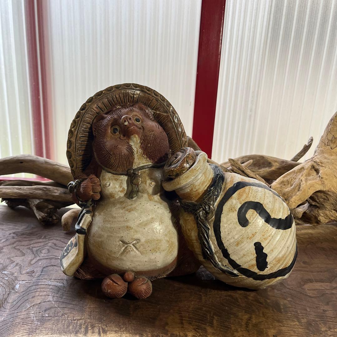 信楽焼／たぬき／骨董／希少／アンティーク／ヴィンテージ／31cm／難あり