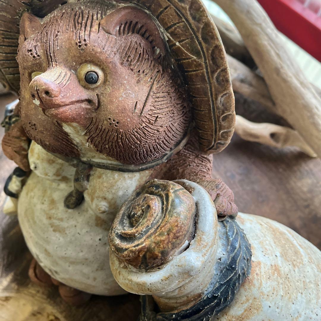 信楽焼／たぬき／骨董／希少／アンティーク／ヴィンテージ／31cm／難あり