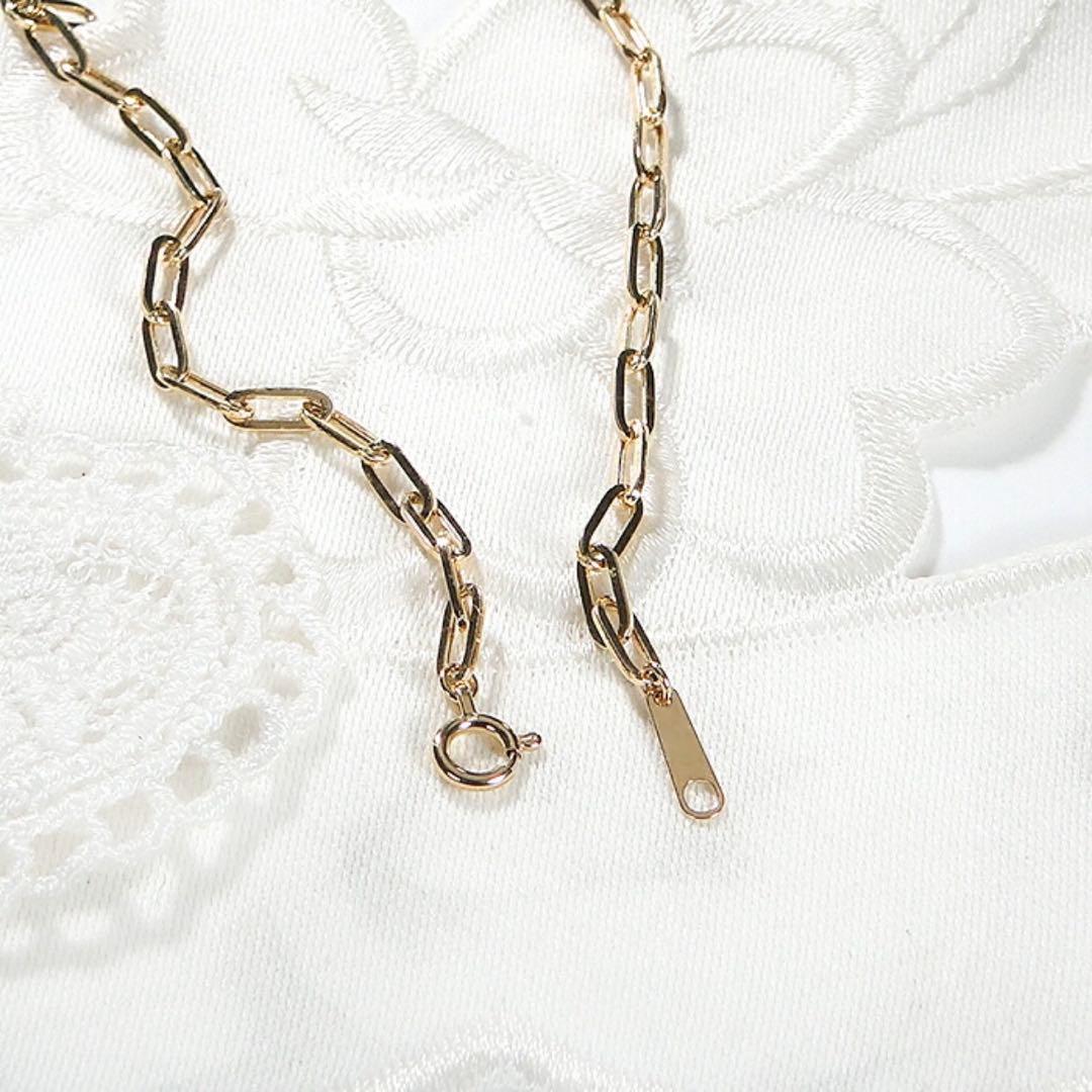 K18YGペーパークリップチェーンネックレス幅2.7㎜全長50㎝