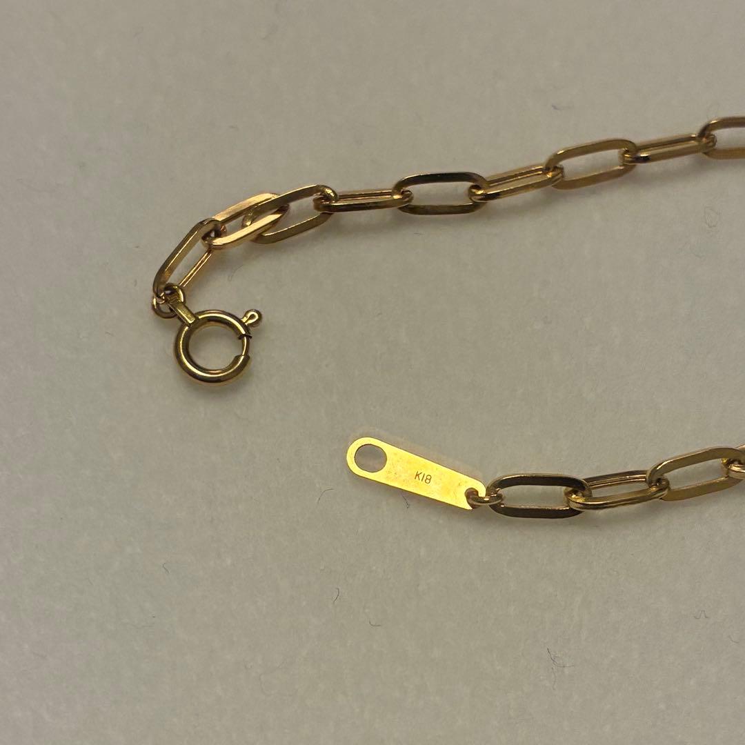 K18YGペーパークリップチェーンネックレス幅2.7㎜全長50㎝