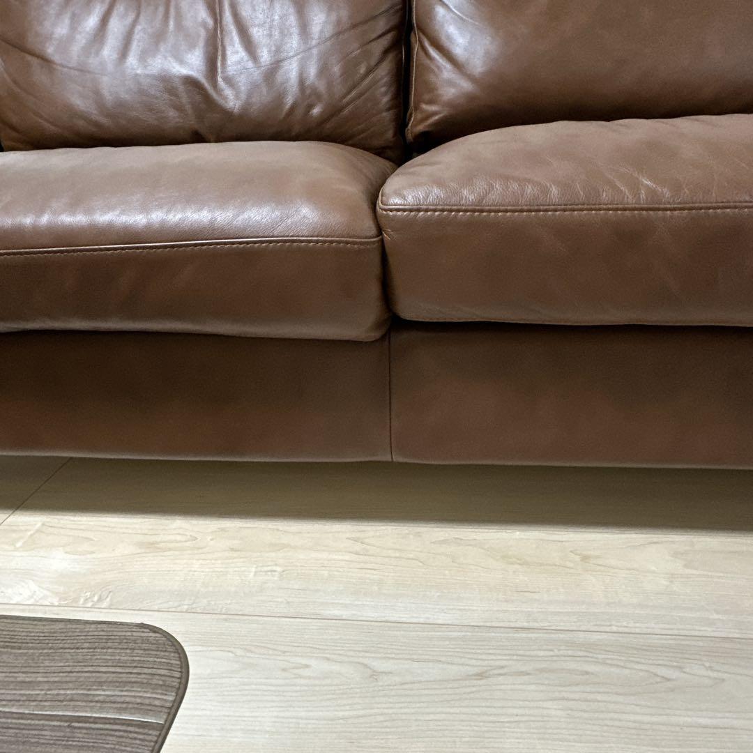 送料無料！美品　IDEE イデー セリュー 本革キャメルヴィンテージ3Pソファ