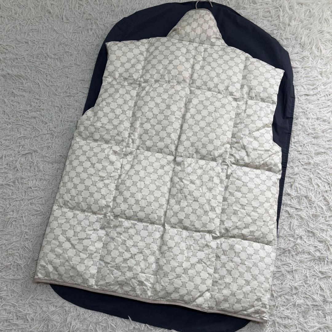 17793✨セリーヌ マカダム柄 キルティングダウンベスト ホワイト