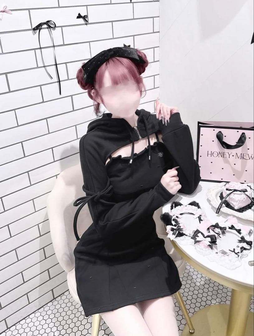 HONEYMEW ハニーミュウ スウェットアンサンブルパーカーワンピ