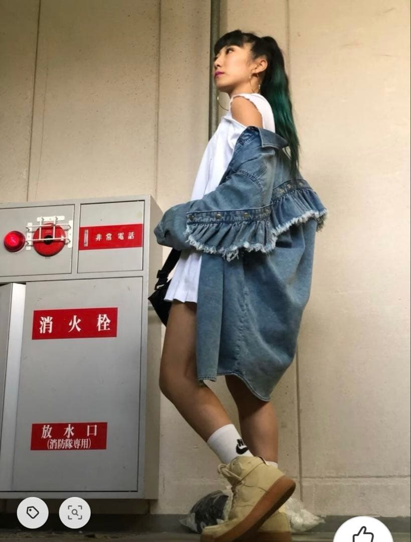 美品　DIESEL ジョグジーンズジップアップフリルワンピース　デニム