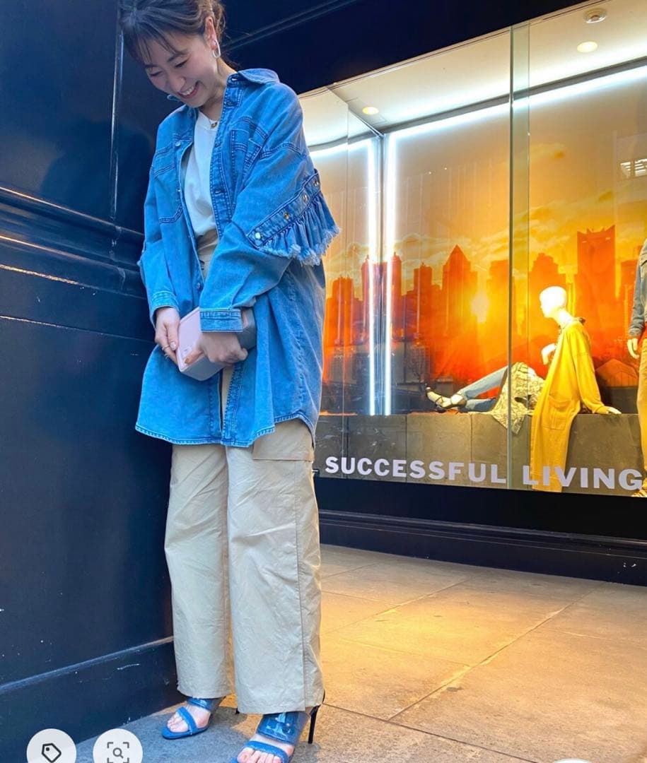 美品　DIESEL ジョグジーンズジップアップフリルワンピース　デニム