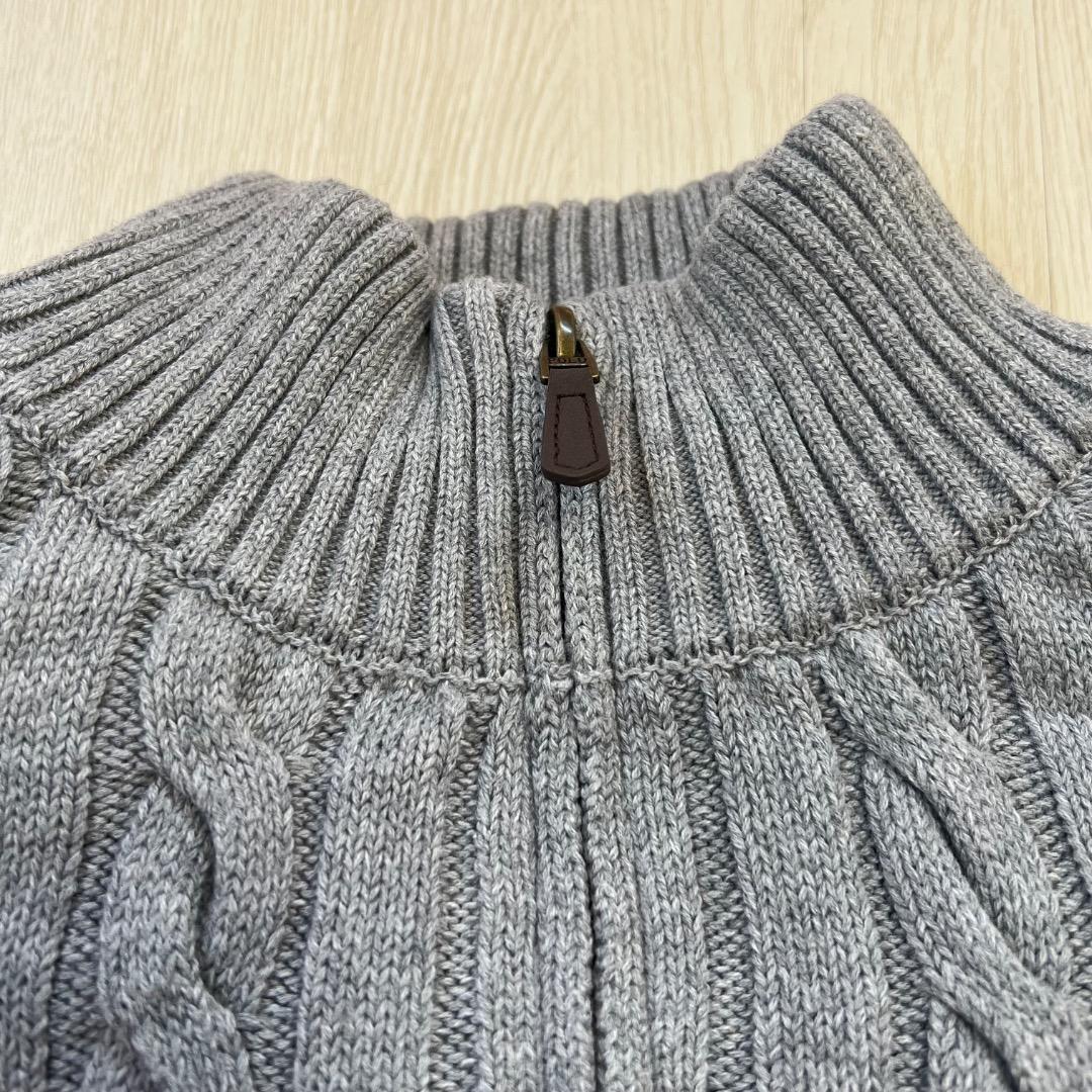 新品 正規品 ラルフローレン ケーブルニット セーター グレー L QRタグ付き