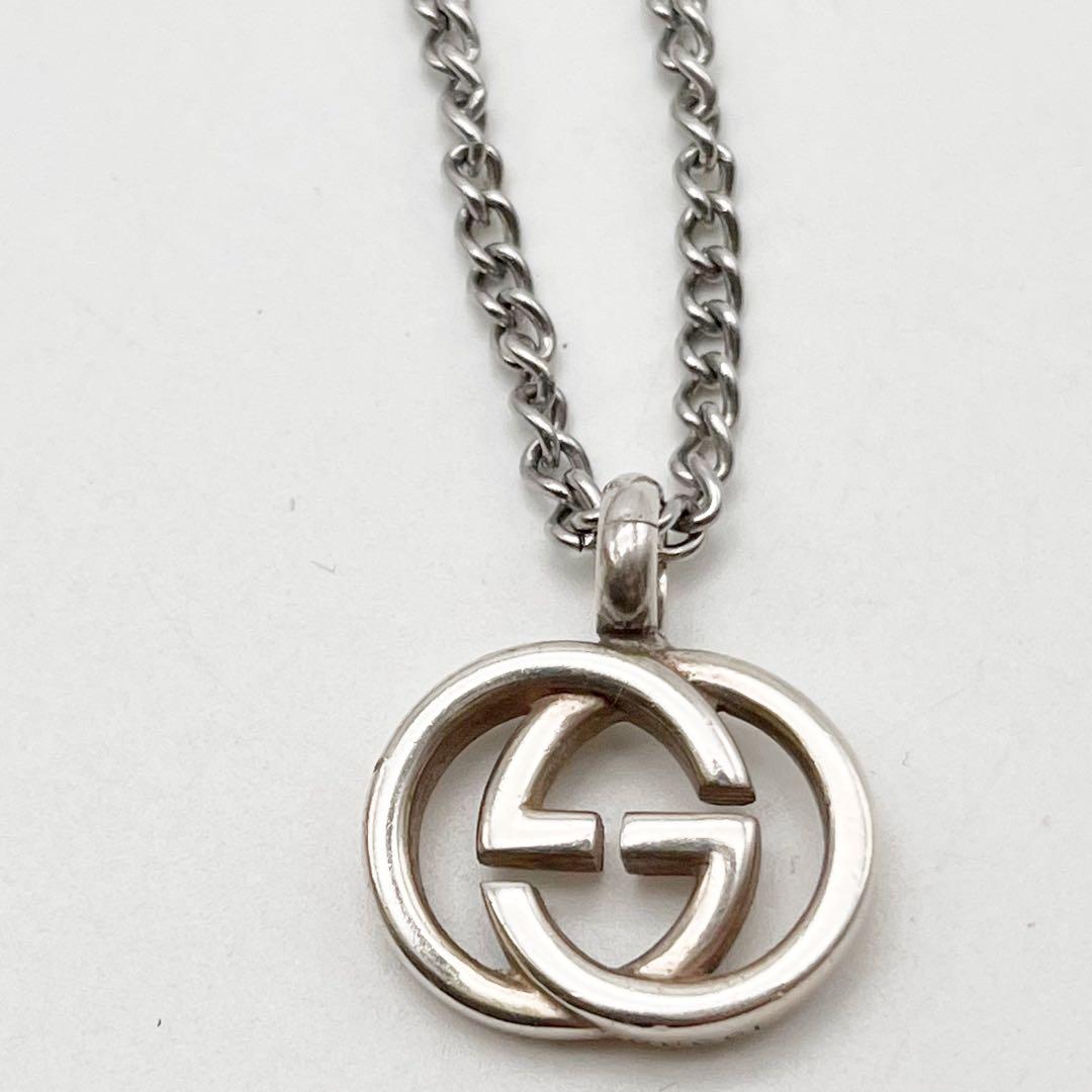 GUCCI グッチ　シルバー インターロッキング ネックレス ※チェーン社外品