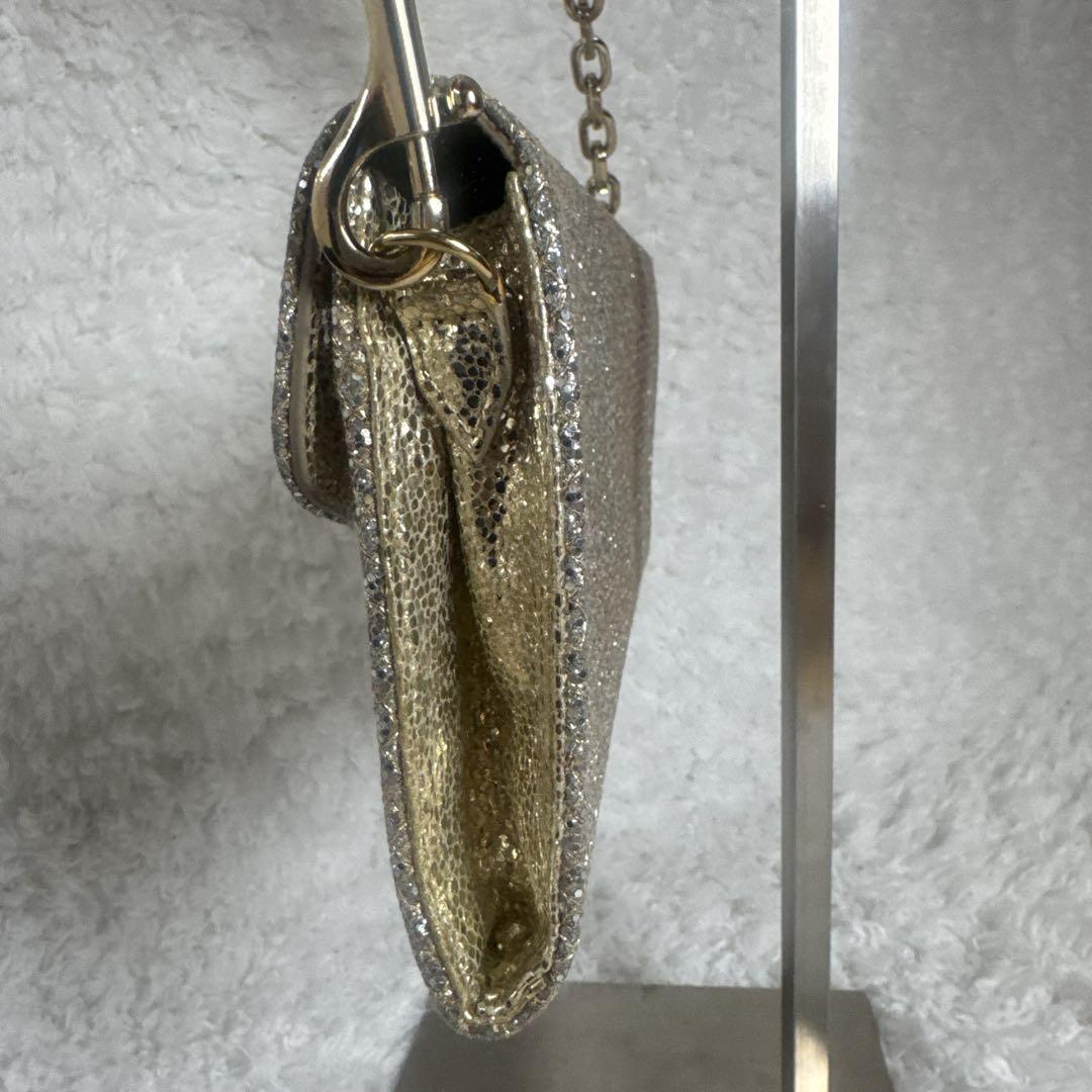 JIMMY CHOO シルバー ゴールド　パーティーバッグ　2way ラメ