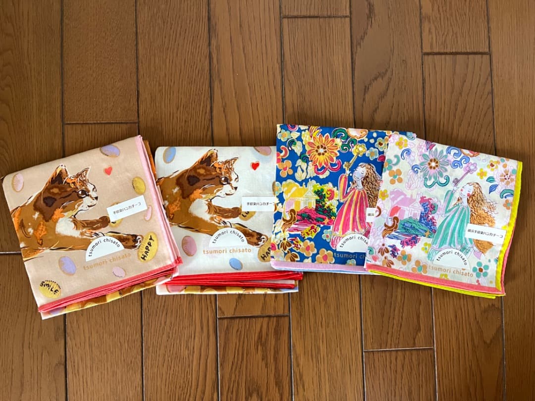 今月終了～ツモリチサトのハンカチ４枚セット　レア　入手困難　猫