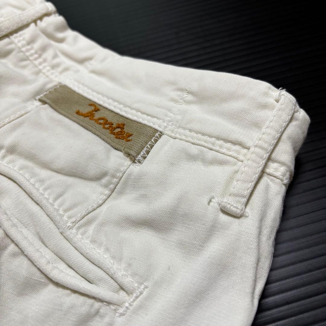 【インコテックス】オフホワイト リネン　メンズ　チノ　パンツ　ルーマニア　麻