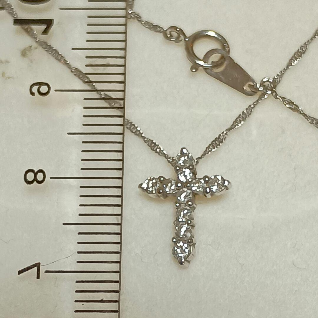 k14 WG ダイヤモンド　クロスネックレス