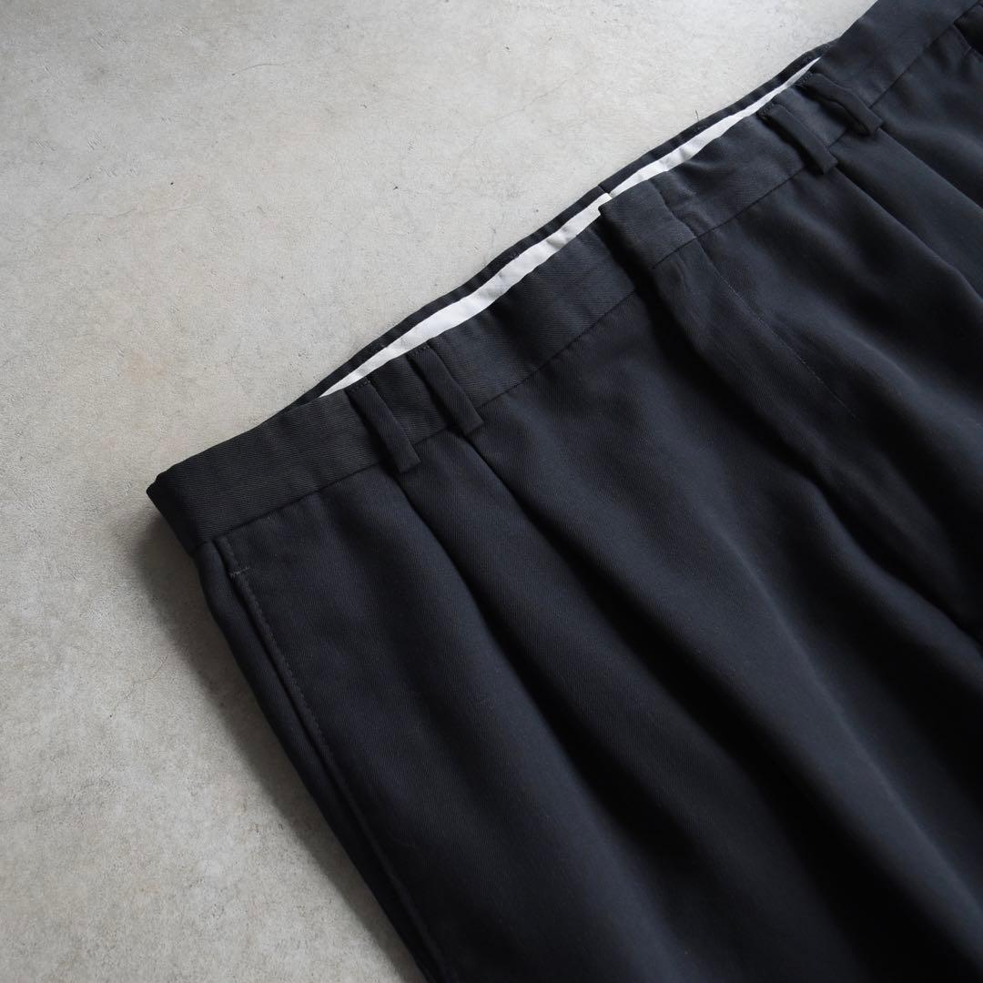 90s DOCKERSドッカーズ ツータックスラックス黒ブラック W40L30