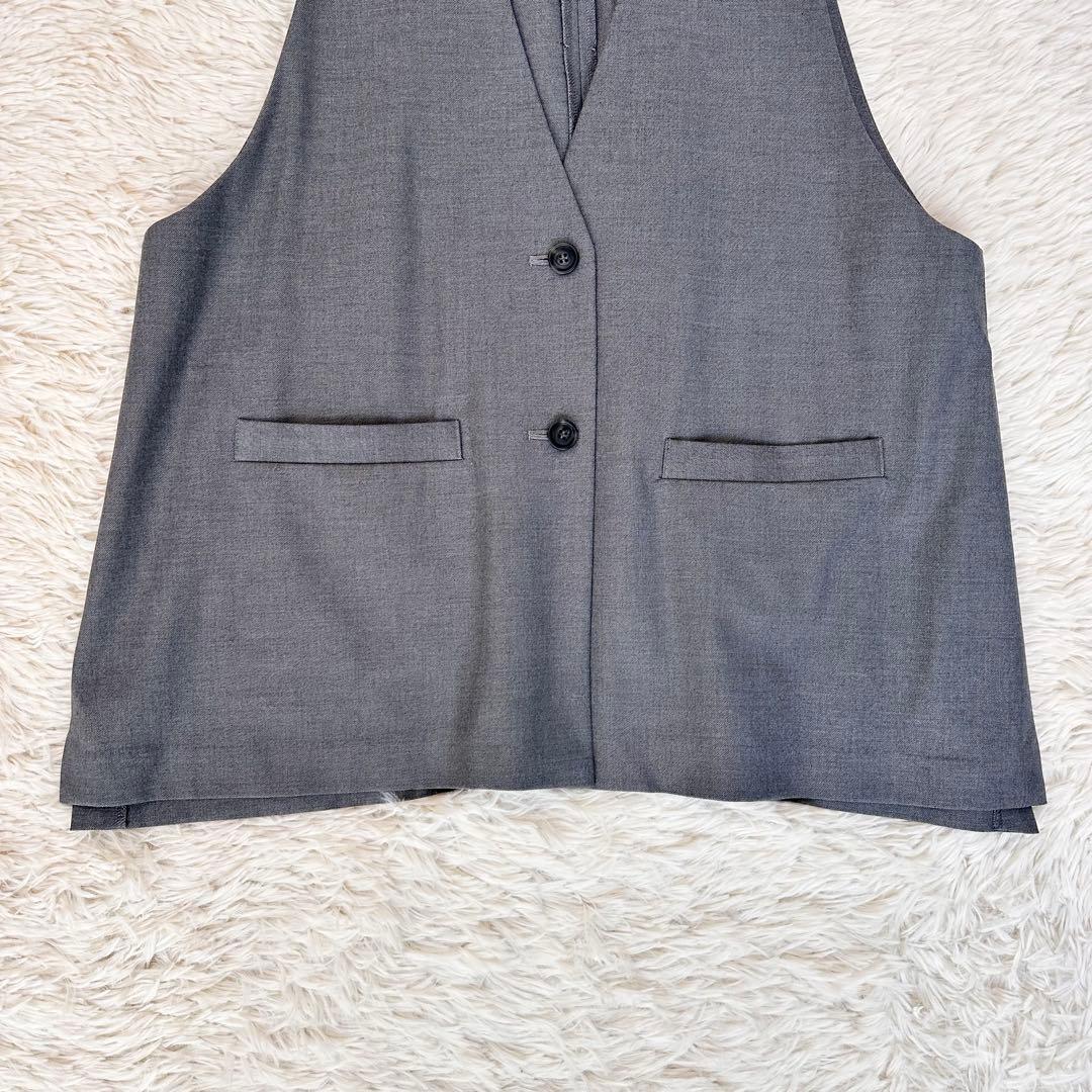 近年モデル 極美品✨ミズイロインド ディープＶネックワイドベスト グレー F