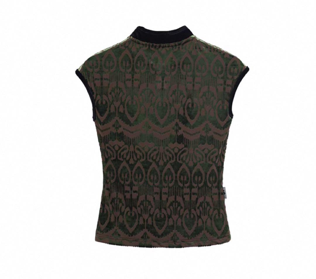 【モード】Fuzzykon アジアンNEOトライブ総メッシュチャイナシャツ M