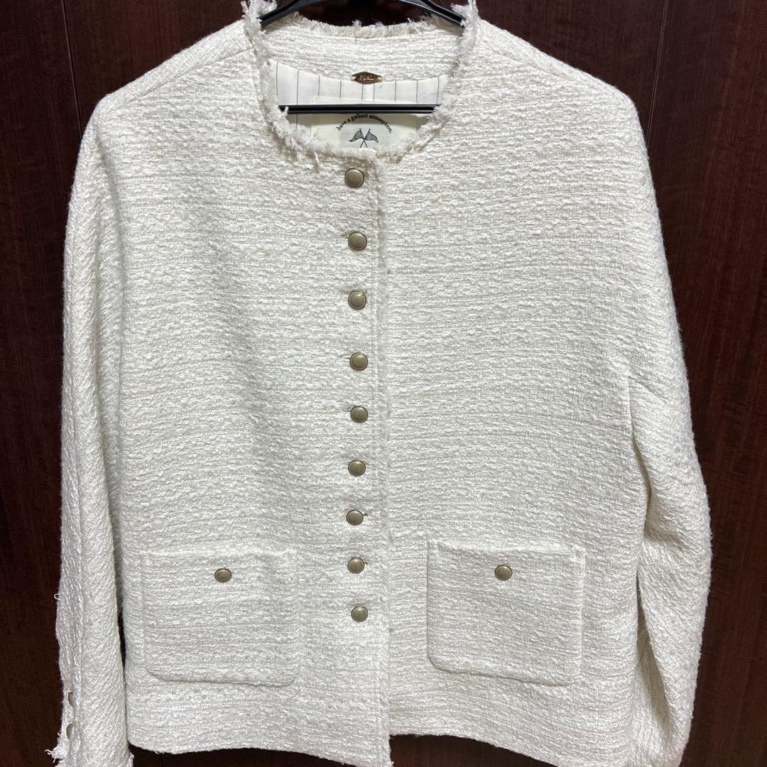 ピュアルセシン　ツイードノーカラージャケット