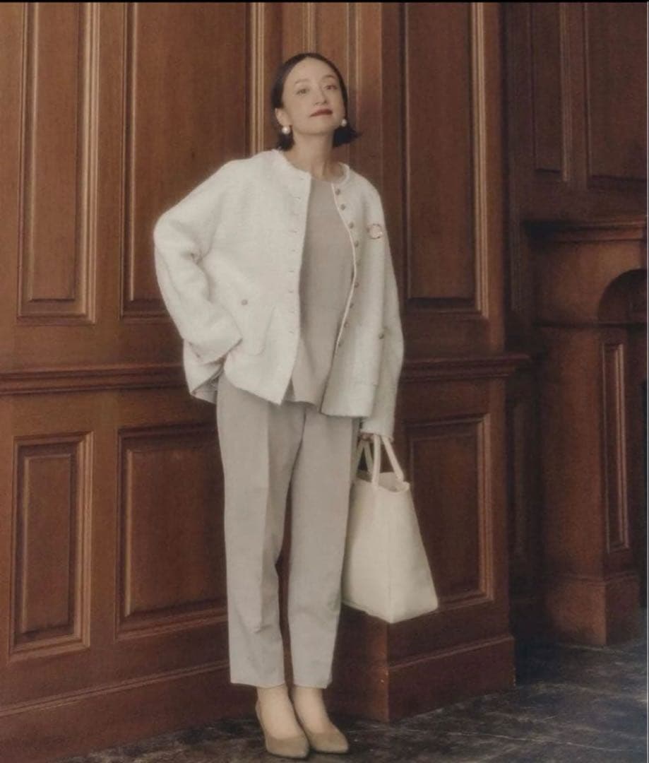 ピュアルセシン　ツイードノーカラージャケット