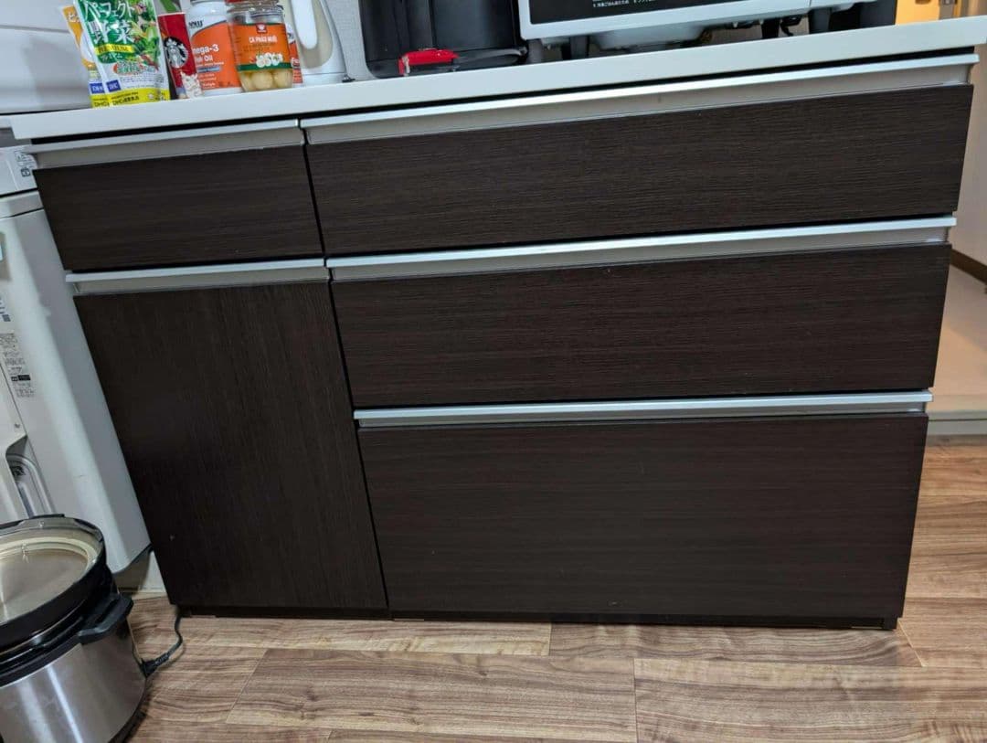[りん] ニトリ キッチンカウンター ダークブラウン