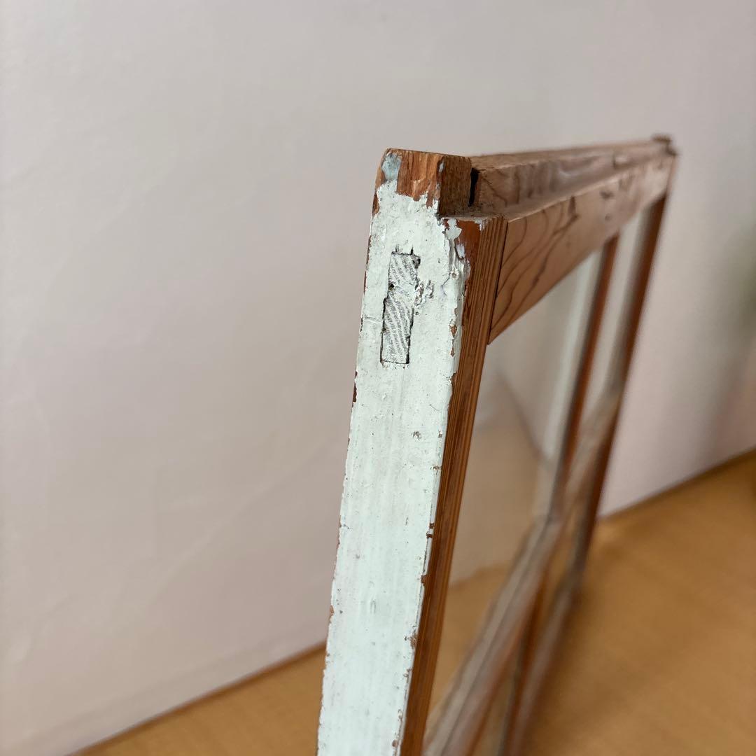 アンティーク　昭和レトロ 木製 建具 格子窓 ガラス戸 1枚 古民家