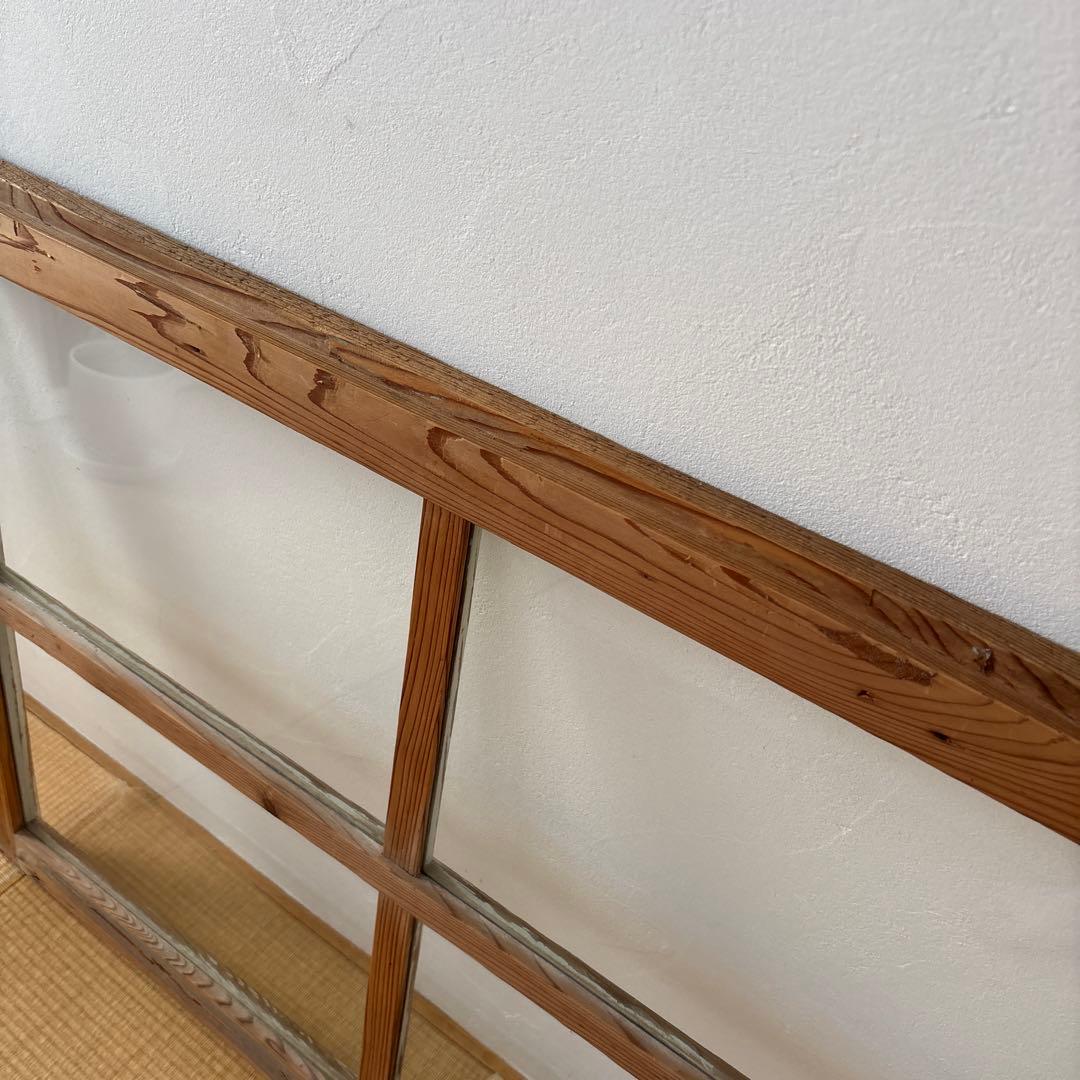 アンティーク　昭和レトロ 木製 建具 格子窓 ガラス戸 1枚 古民家