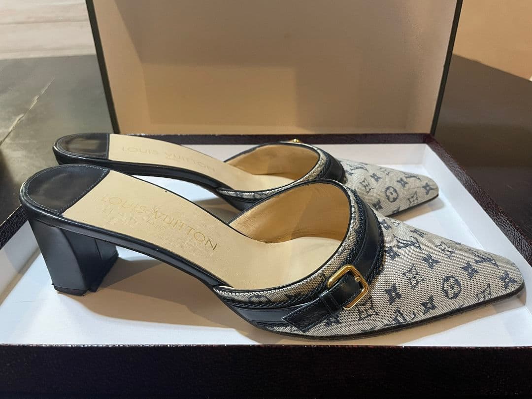 Louis Vuitton ミュール ベージュ/ブラック