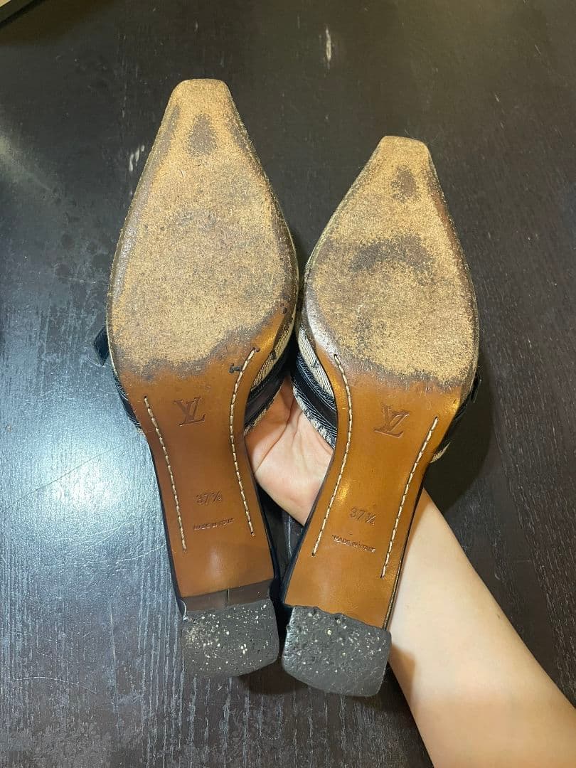 Louis Vuitton ミュール ベージュ/ブラック