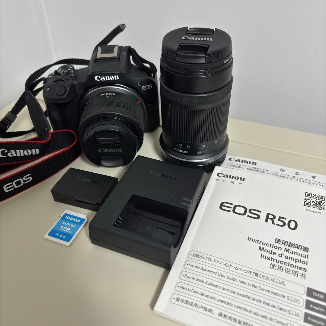 Canon EOS R50【美品】付属品完備／フィルタ・SD付／動作良好