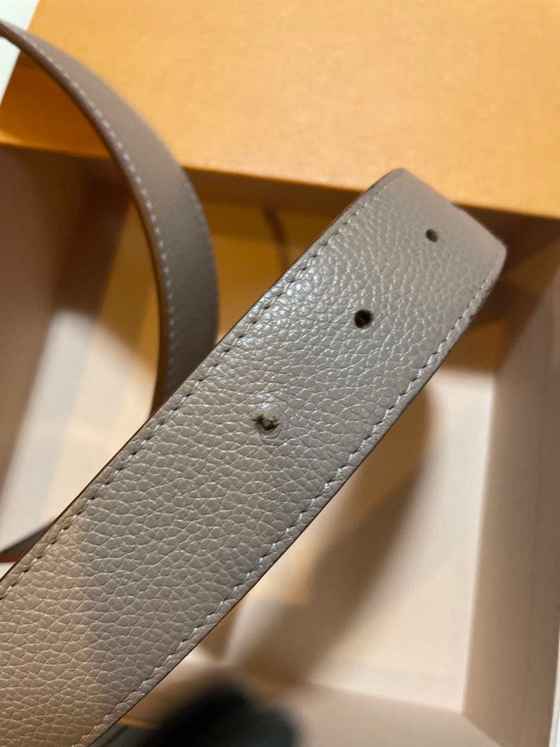 LOUIS VUITTON ピンクベージュレザー ベルト リバーシブル