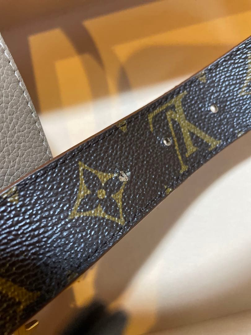 LOUIS VUITTON ピンクベージュレザー ベルト リバーシブル