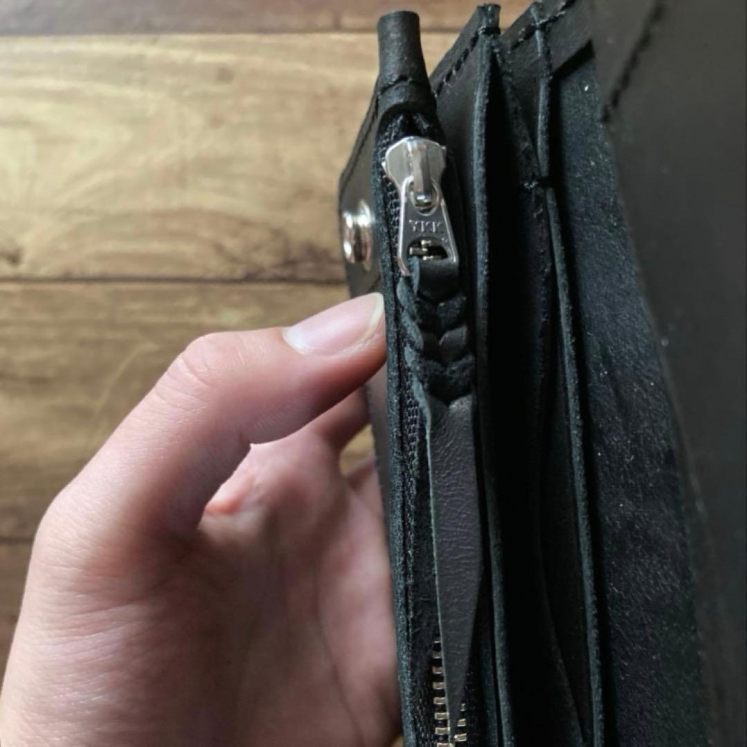 【まさる】COW CRUST クラストレザー トラッカーウォレット150