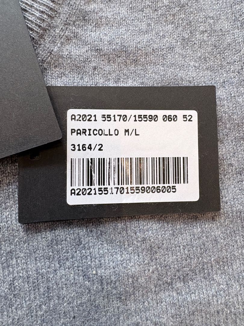 新品 グランサッソ カシミヤ100% ニット クルーネック グレー 52 50