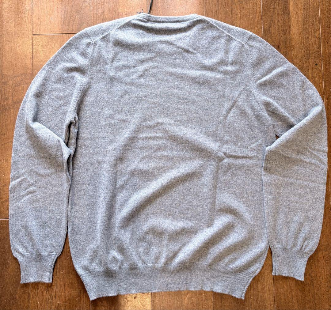 新品 グランサッソ カシミヤ100% ニット クルーネック グレー 52 50
