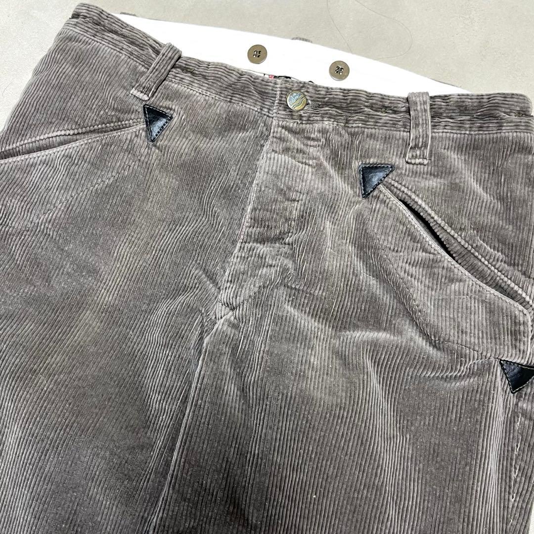 ドイツ製 古着 70's 太畝 コーデュロイ パンツ 墨黒