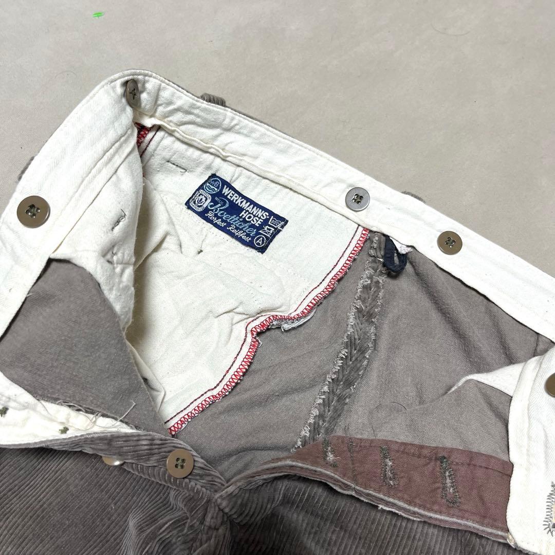 ドイツ製 古着 70's 太畝 コーデュロイ パンツ 墨黒