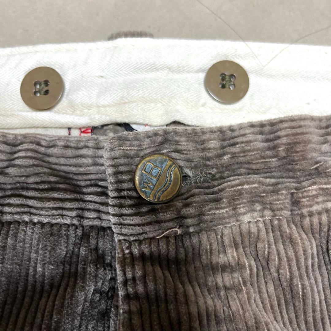 ドイツ製 古着 70's 太畝 コーデュロイ パンツ 墨黒