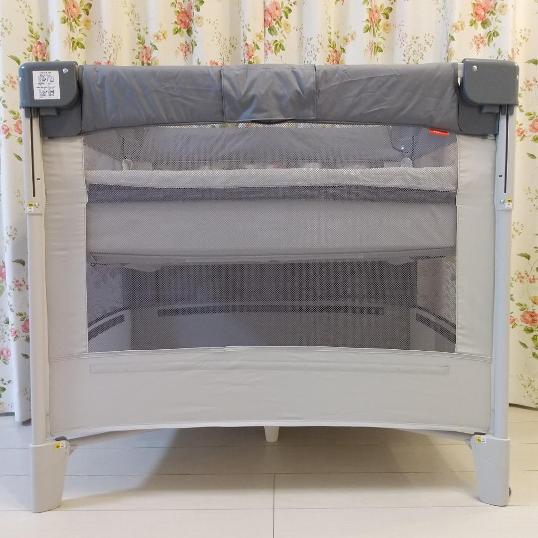 Aprica/アップリカ/ココネルエアー/ベビーベッド/グレーベアー/刺繍