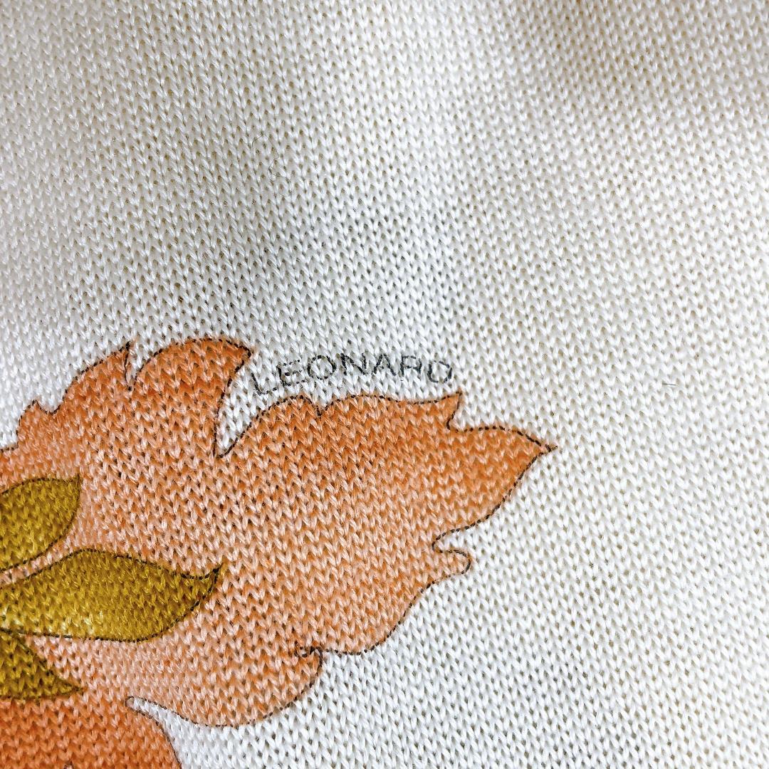 レオナール シルク混 ロングスリーブカットソー マルチカラー 花柄 L