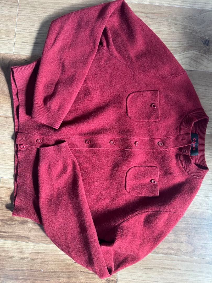 て*ん様 新品キャバンcaban ボルドーXSコットンカシミヤカーディガン