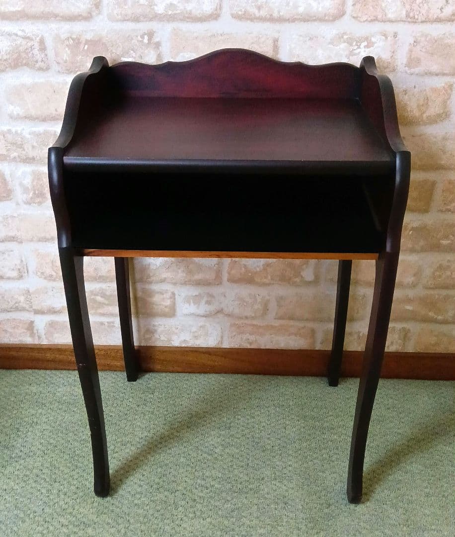 アンティーク調/猫脚　花台電話台飾り台　ブラウン　家具中古43×36×高63cm