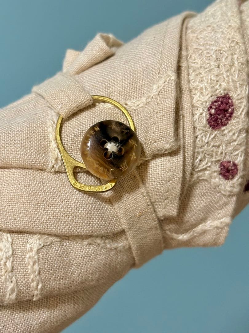 イイダ傘店　日傘　ぶどうパン柄　刺繍　シミ・カケあり