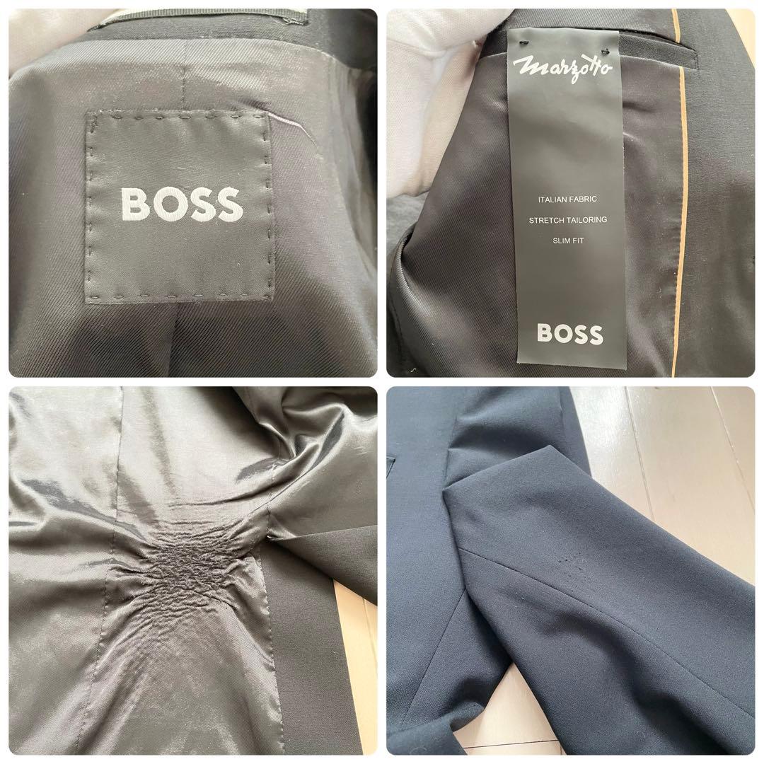 HUGO BOSS【マルゾット 美品】スーツ M位 黒 ボス ビジネス メンズ