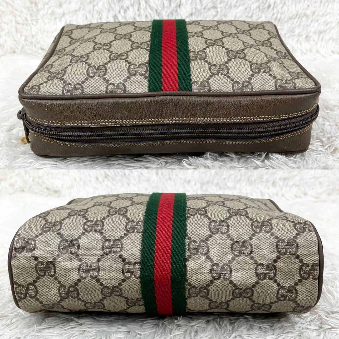 【美品】オールドグッチ シェリーライン GGスプリーム クラッチバッグ