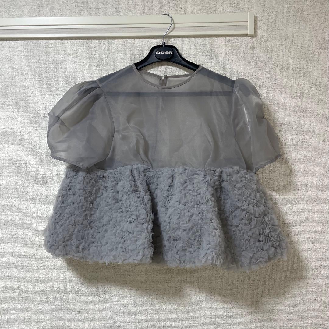 ANDRESD nianaスウェルペプラムセットアップパンツドレス グレー M