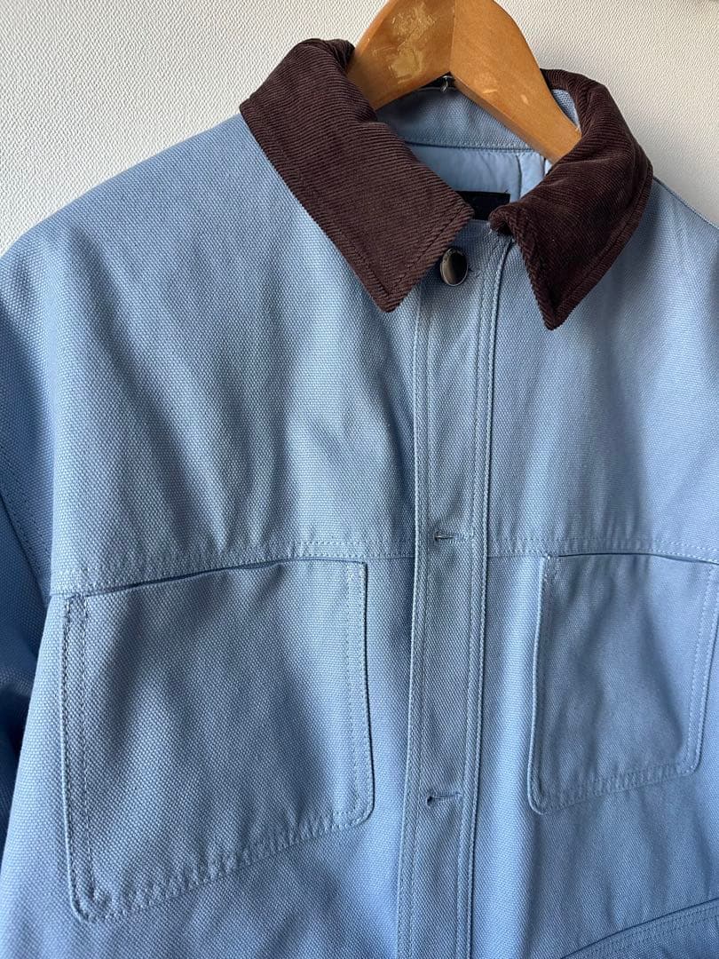 ZARA 今期　コントラストカラーパフジャケット　空色　M