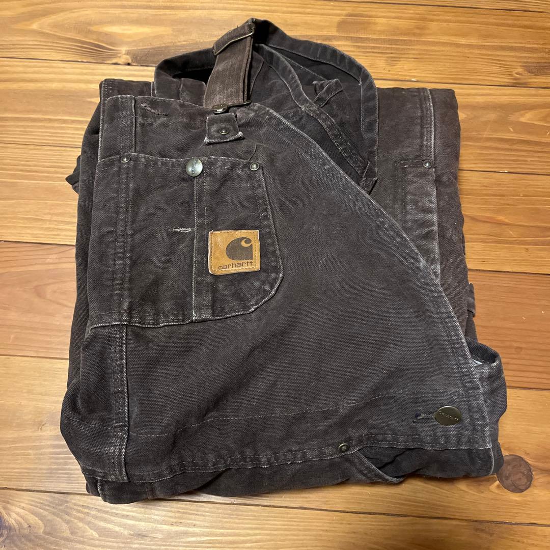 Carhartt メキシコ製 オーバーオール ダック地 ダークブラウン