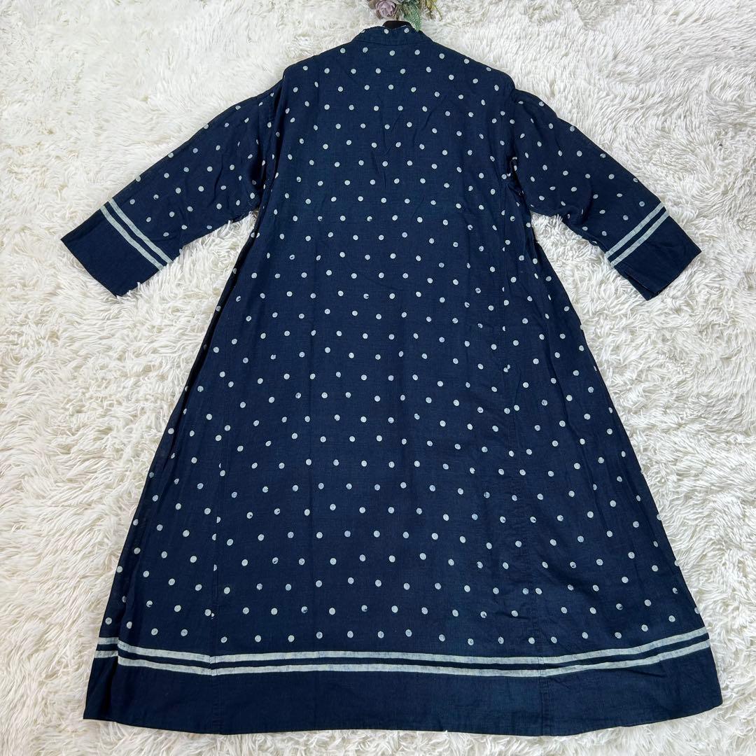 美品★umii908　45R/45rpm　ドットワンピース　ロング　ネイビー　3
