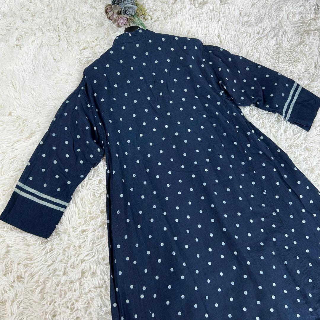 美品★umii908　45R/45rpm　ドットワンピース　ロング　ネイビー　3