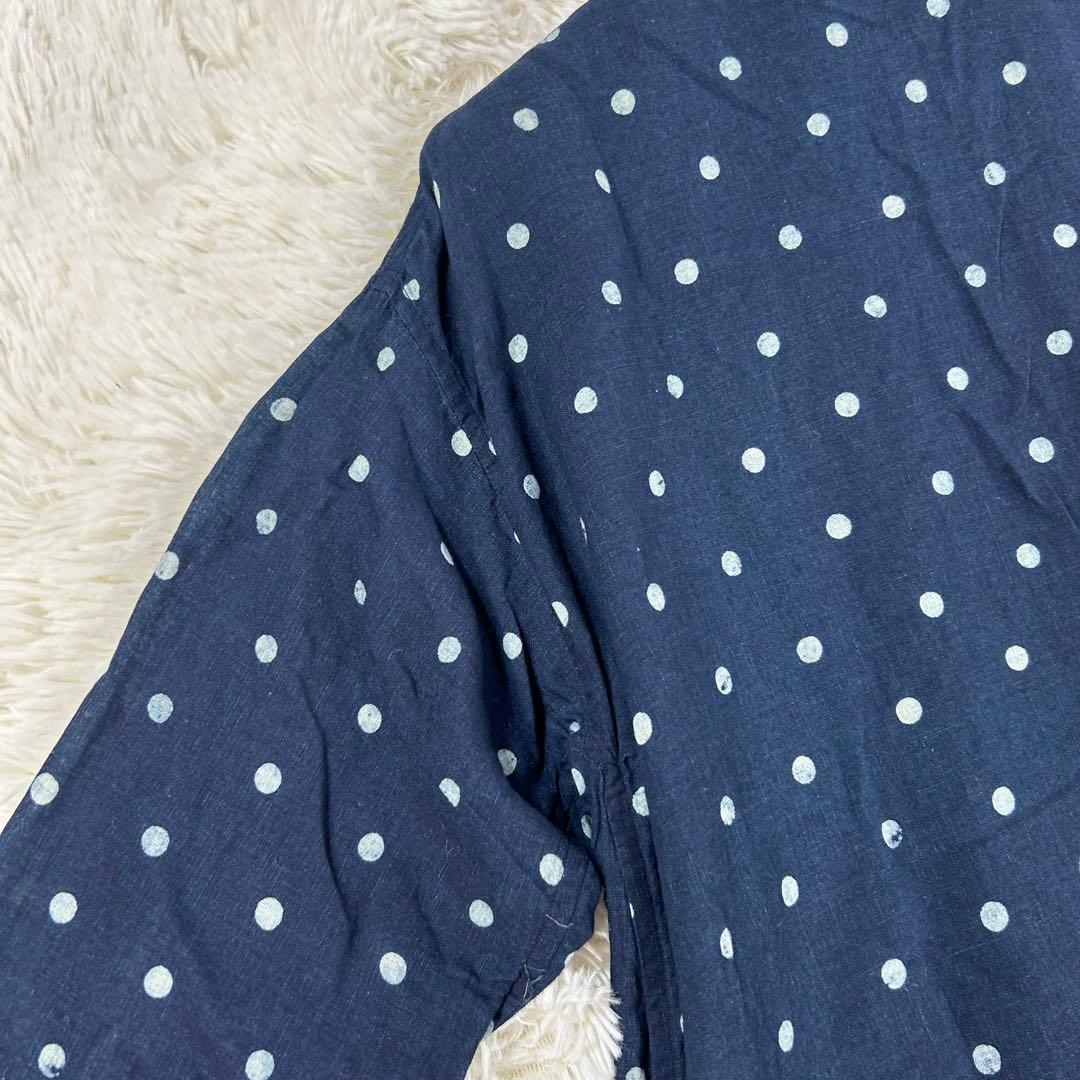 美品★umii908　45R/45rpm　ドットワンピース　ロング　ネイビー　3